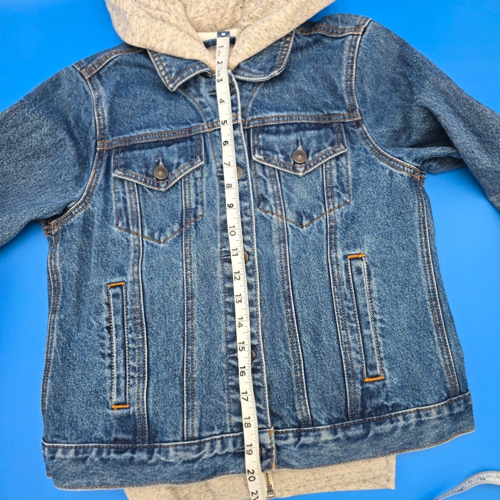 Abercrombie & Fitch Hooded Denim Jacket | Y2K Mixed Media Jean Hoodie - Picture 7 of 7